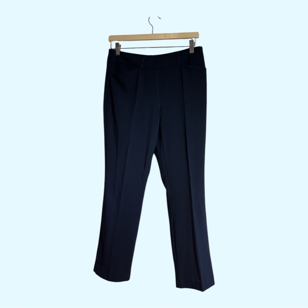 Chicos Navy Straight Leg Career Work Slacks Size 00 = Size 2